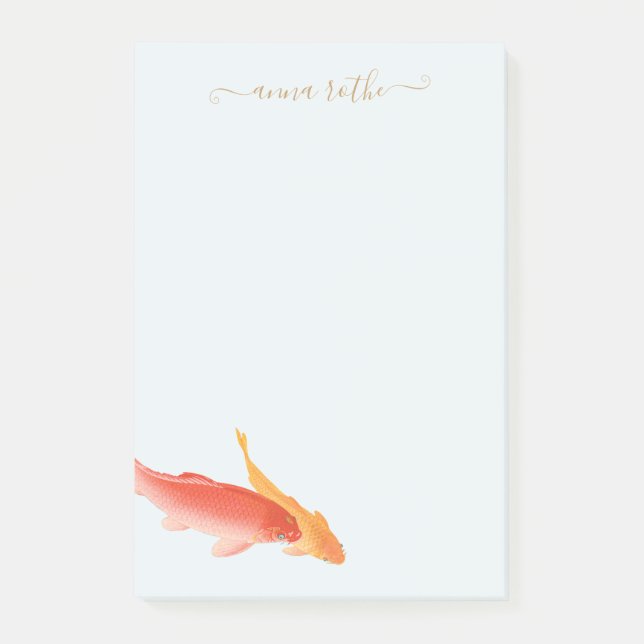 Nature Koi Fish Personalised Post-it Notes (Front)