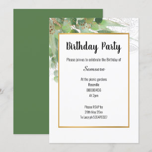 NATURE & LACE SAGE GOLD ALL OCCASION INVITATION