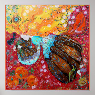 Nature Lady and the Seasons of the Year Poster