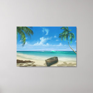 Nature Landscape Beach Painting Artwork Canvas Print