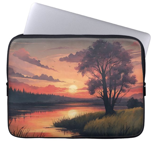 Nature Landscape Painting AI Art Laptop Sleeve (Front)