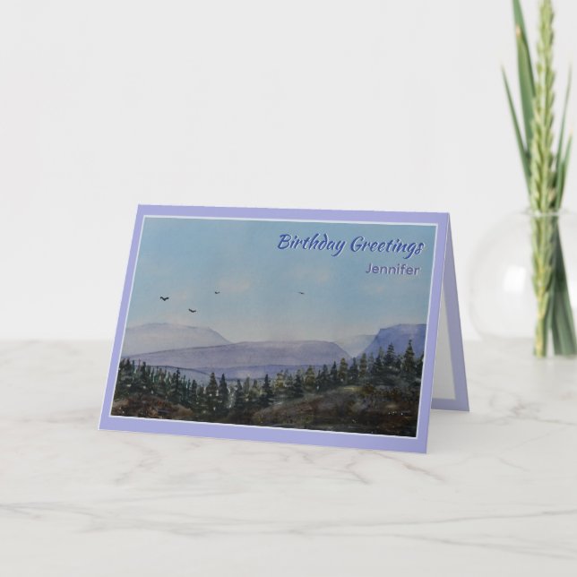 Nature Landscape Personalised Birthday Card (Front)