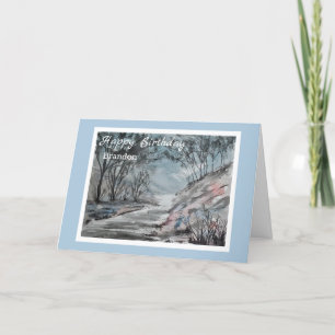 Nature Landscape Personalized Birthday Card