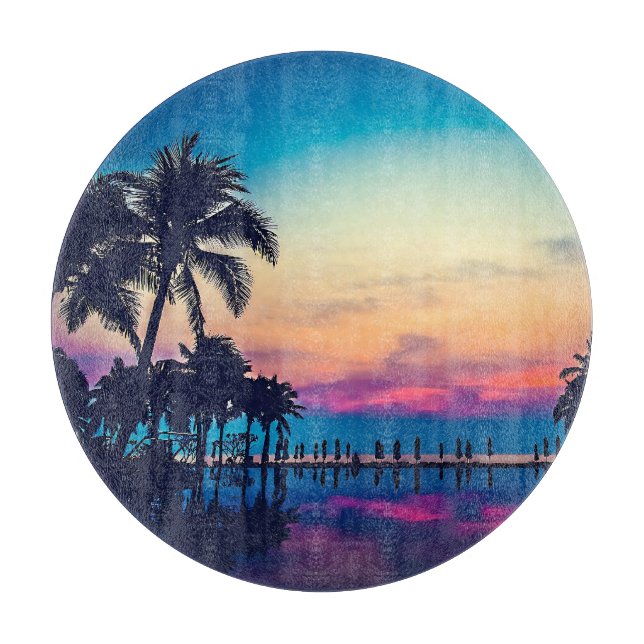 Nature Landscape Pool Palm Trees-25925 Cutting Board (Front)