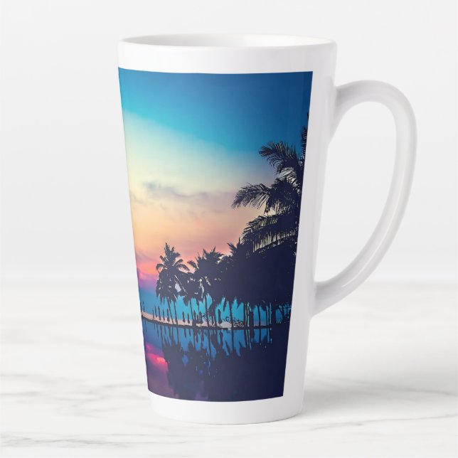 Nature Landscape Pool Palm Trees-25925 Latte Mug (Right)