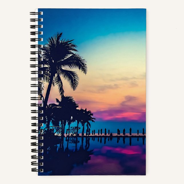 Nature Landscape Pool Palm Trees-25925 Notebook (Front)