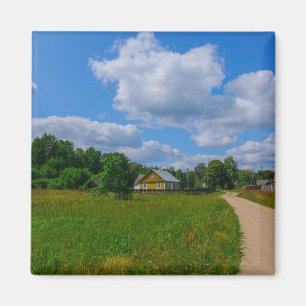 Nature Landscape Rural Scenery Village Road Magnet