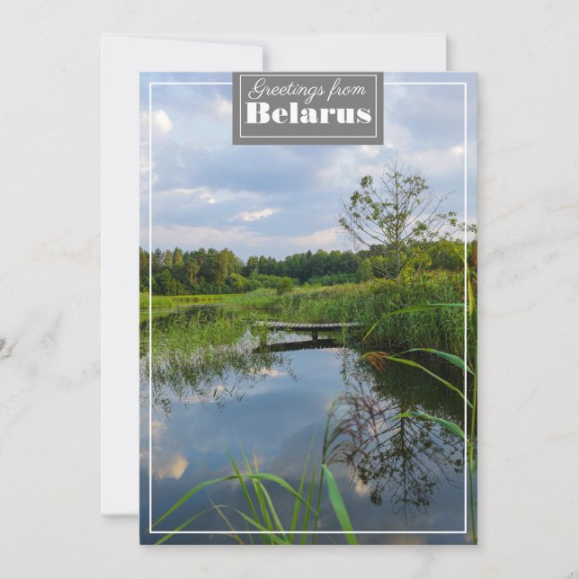 Nature Landscape Scenery Lake Belarus Flat Card (Front)