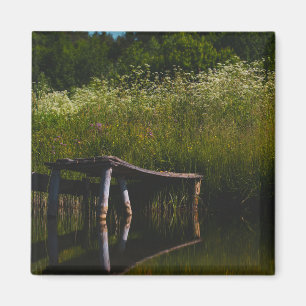 Nature Landscape Scenery Old Pond Pier Magnet
