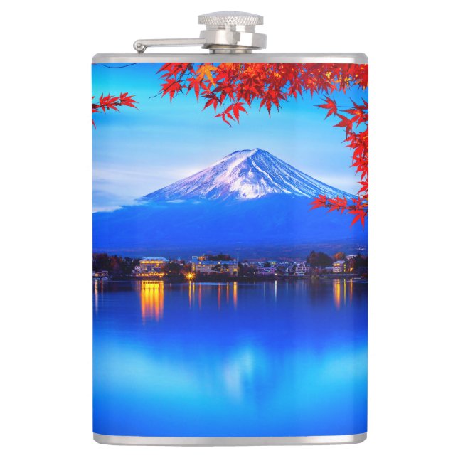 Nature Landscape with Blue Background-20230 Hip Flask (Front)