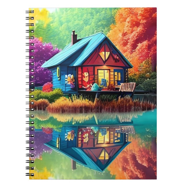 Nature Landscape with Lake, Cottage-38566 Notebook (Front)
