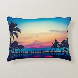 Nature Landscape with  Pool Palm Trees-25925 Decorative Cushion