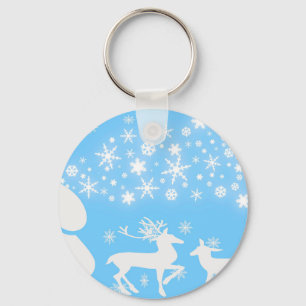 Nature  Landscapes  Seasons Winter Snowflake Deer Key Ring