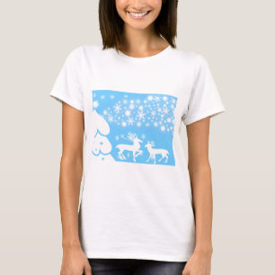 Nature  Landscapes  Seasons Winter Snowflake Deer T-Shirt