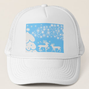 Nature  Landscapes  Seasons Winter Snowflake Deer Trucker Hat