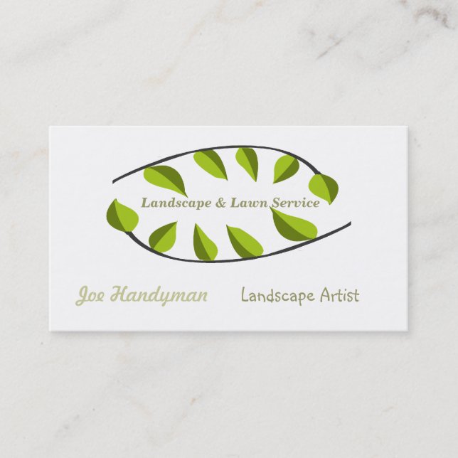 Nature Landscaping Profession Green Circles Business Card (Front)