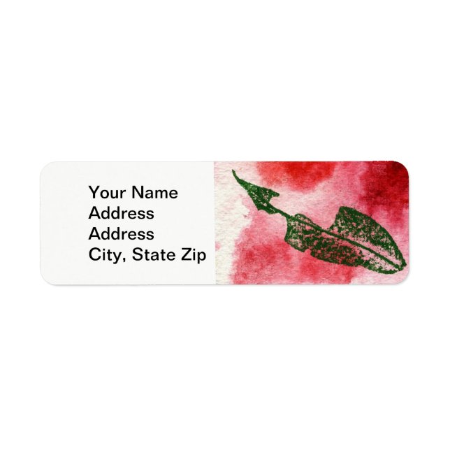 Nature Leaf Print, Chewed Cherry Leaf red green (Front)
