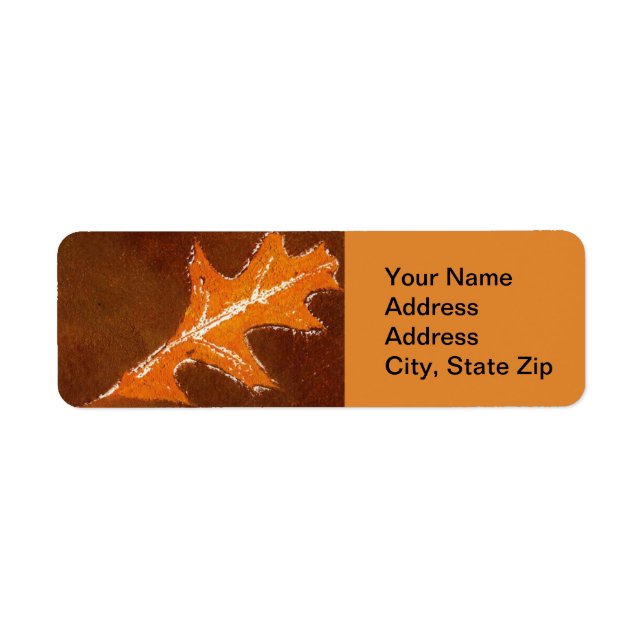 Nature Leaf Print, Orange on Brown Oak (Front)