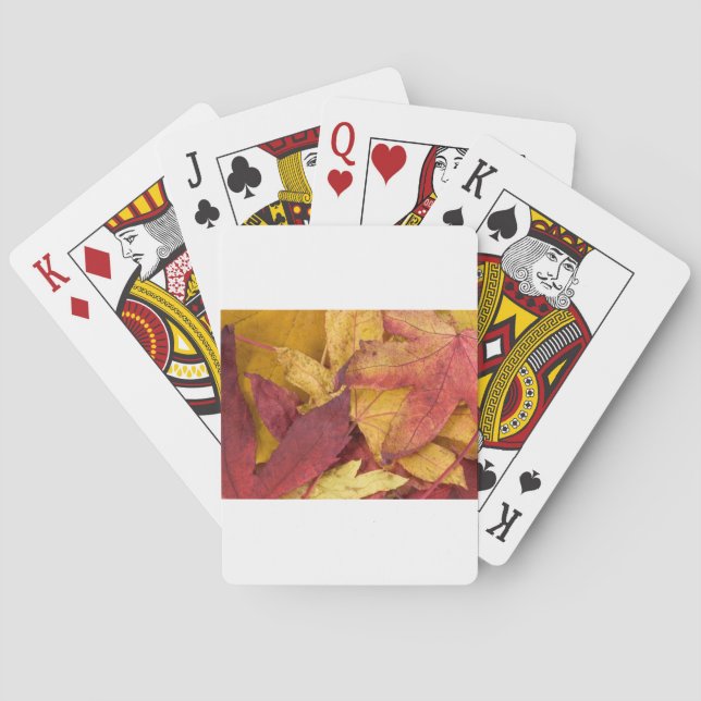 Nature Leaves Autumn Fall Tree Leaf Colourful Art Playing Cards (Back)