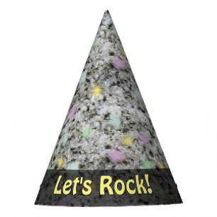 Nature Lets Rock Geology Granite Pastels any Text Party Hat