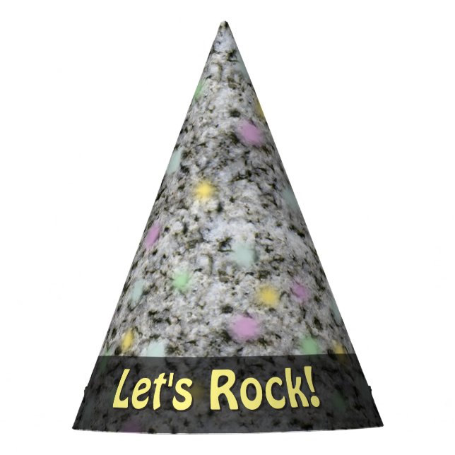 Nature Lets Rock Geology Granite Pastels any Text Party Hat (Front)