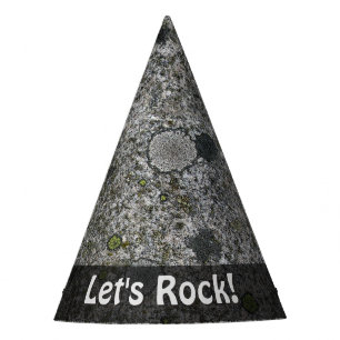 Nature Lets Rock Geology Grey Granite any Text Party Hat