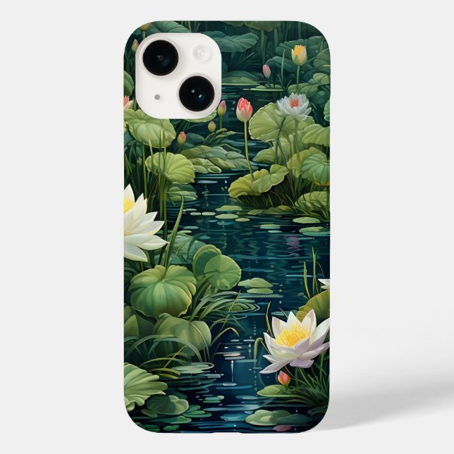 Nature Lotus Water Lily Pond Landscape Case-Mate iPhone Case (Back)