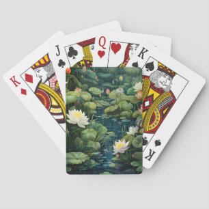 Nature Lotus Water Lily Pond Landscape Playing Cards