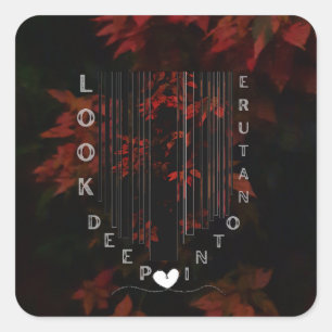 Nature Love Modern Square Sticker