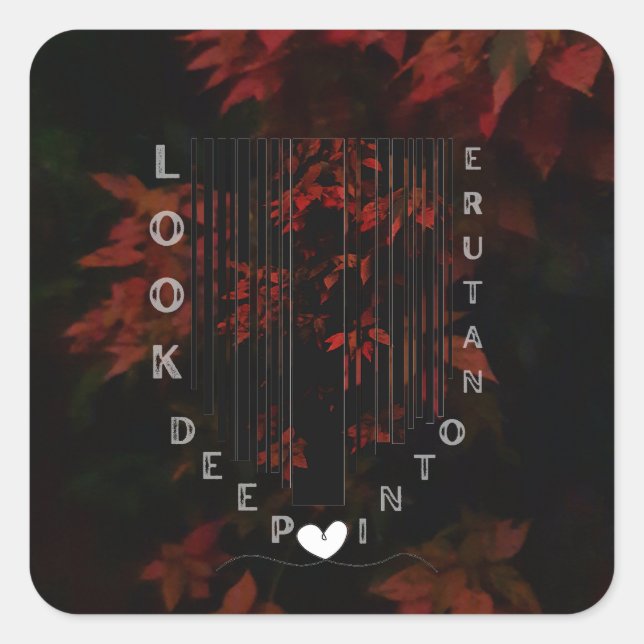 Nature Love Modern Square Sticker (Front)