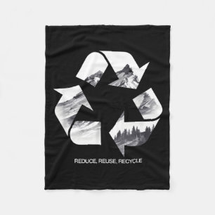 Nature Lover Earth Day Recycling Message Fleece Blanket