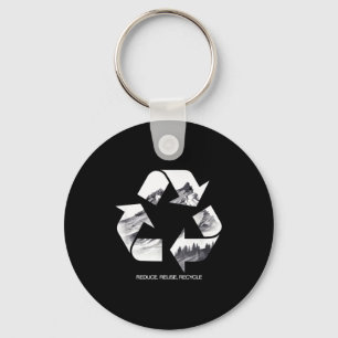 Nature Lover Earth Day Recycling Message Key Ring