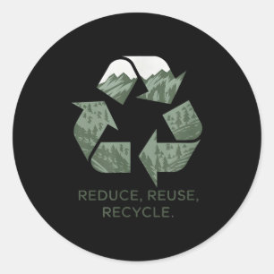 Nature Lover Earth Day Reduce Reuse Recycle Classic Round Sticker