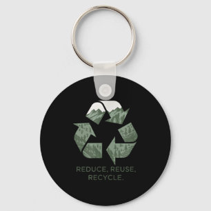Nature Lover Earth Day Reduce Reuse Recycle Key Ring