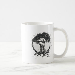 Nature Lover Environmentalist Fist Tree Roots Eart Coffee Mug