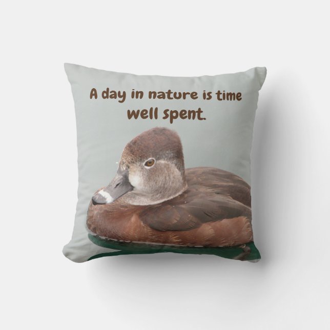 Nature Lover Floating Duck Photo Wildlife Bird Cushion (Front)