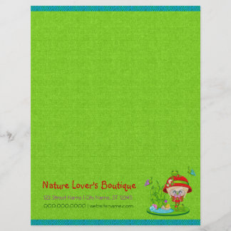 Nature Lover Frog Faery Letterhead Template