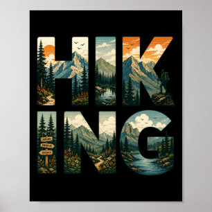 Nature lover hiking design mountain adventure poster