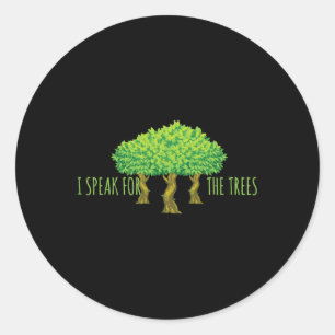 Nature Lover Outfit Earth Day Speak For The Trees Classic Round Sticker