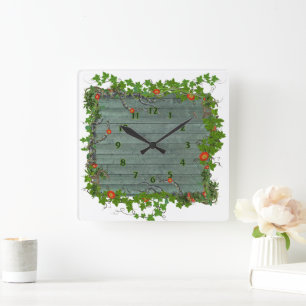 Nature lover square wall clock