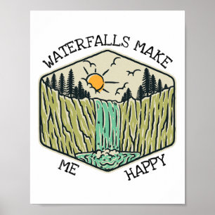 Nature Lover Waterfall Lovers Waterfall Happy Love Poster