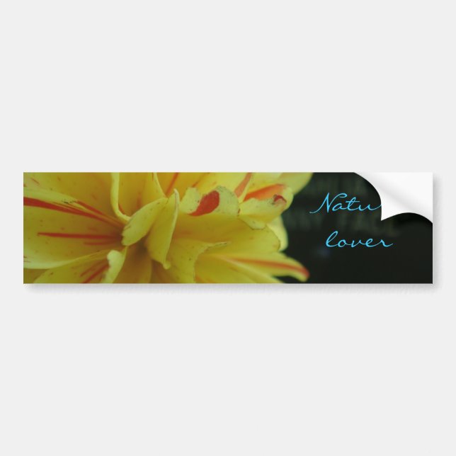 Nature Lover yellow flower Bumper Sticker (Front)