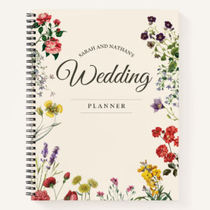 Nature Lovers Antique Floral Bridal Planner Notebook