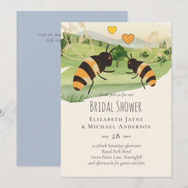 Nature Lovers Countryside Bees Wedding (Front/Back)