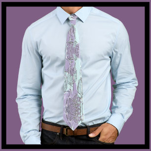 Nature Lovers Lavender and Sage Leaves Tie