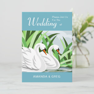Nature Lovers Swan Wedding Invitation