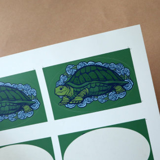Nature Lovers Turtle Art Turtles Oval Sticker