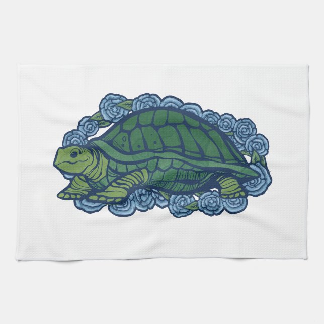 Nature Lovers Turtle Art Turtles                   Tea Towel (Horizontal)