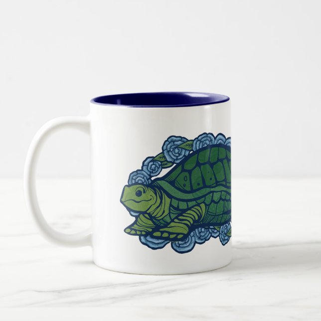 Nature Lovers Turtle Art Turtles                   Two-Tone Coffee Mug (Left)