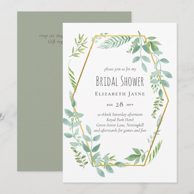 Nature Lovers Wedding Foral Greenery Rustic Boho  (Front/Back)